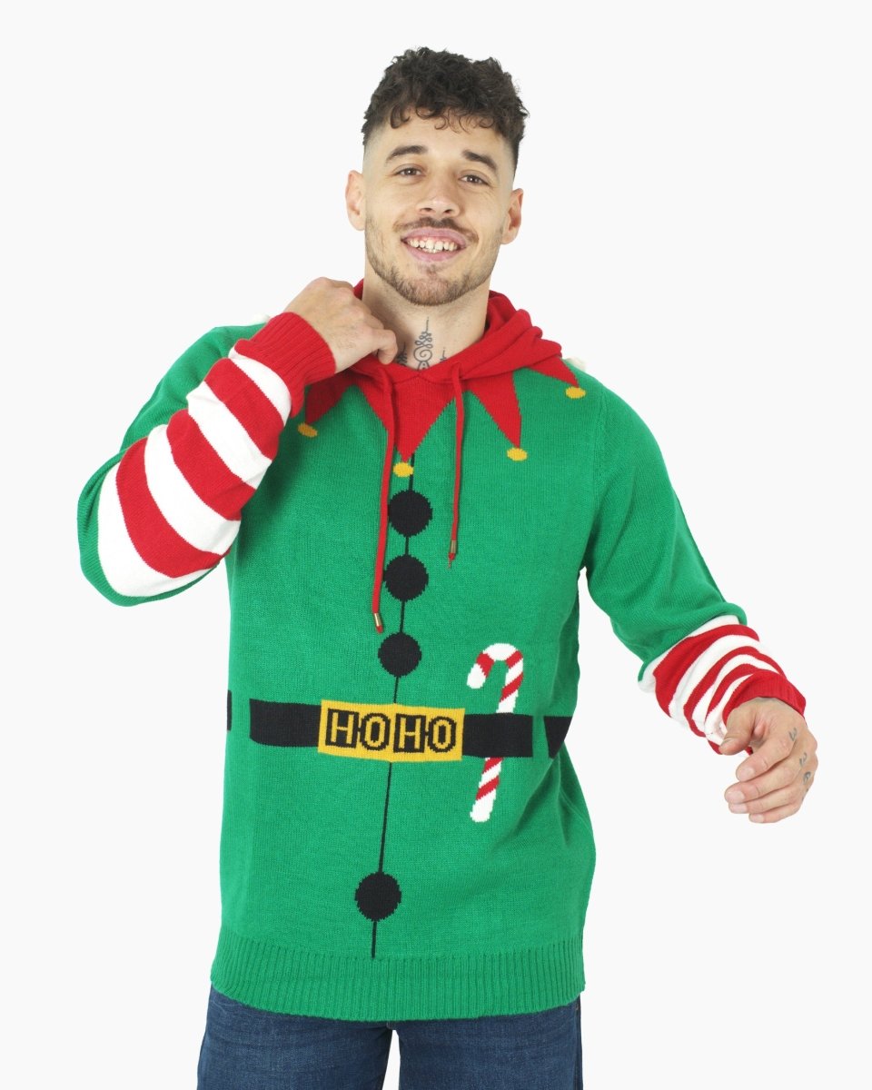 Mens Elf Candy Cane Green C - Jumper