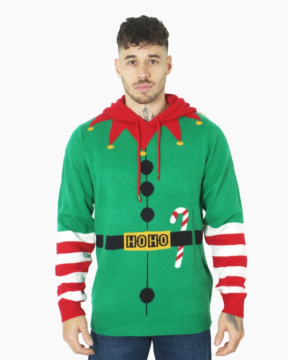 Mens Elf Candy Cane Green C - Jumper