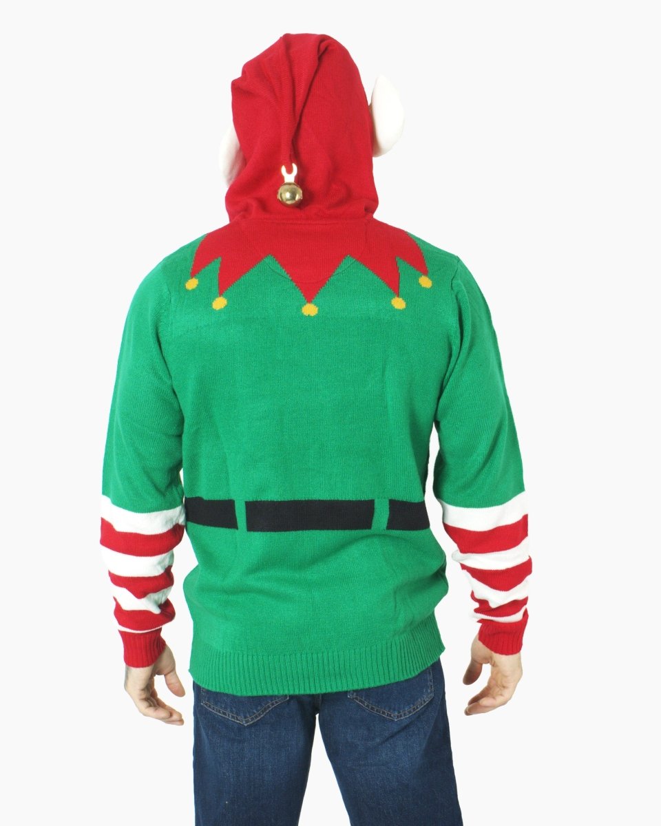Mens Elf Candy Cane Green C - Jumper