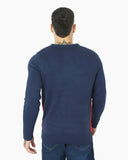 Mens Festive Santa Shades Navy Jumper