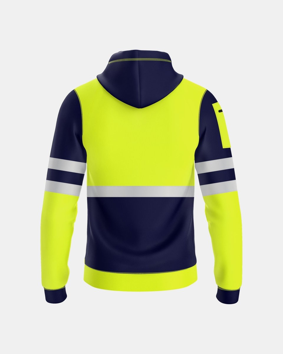 Mens Full Zip Hoodie (Neon Green/Navy 1)