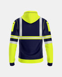 Mens Full Zip Hoodie (Neon Green/Navy 2)