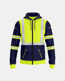 Mens Full Zip Hoodie (Neon Green/Navy 3)