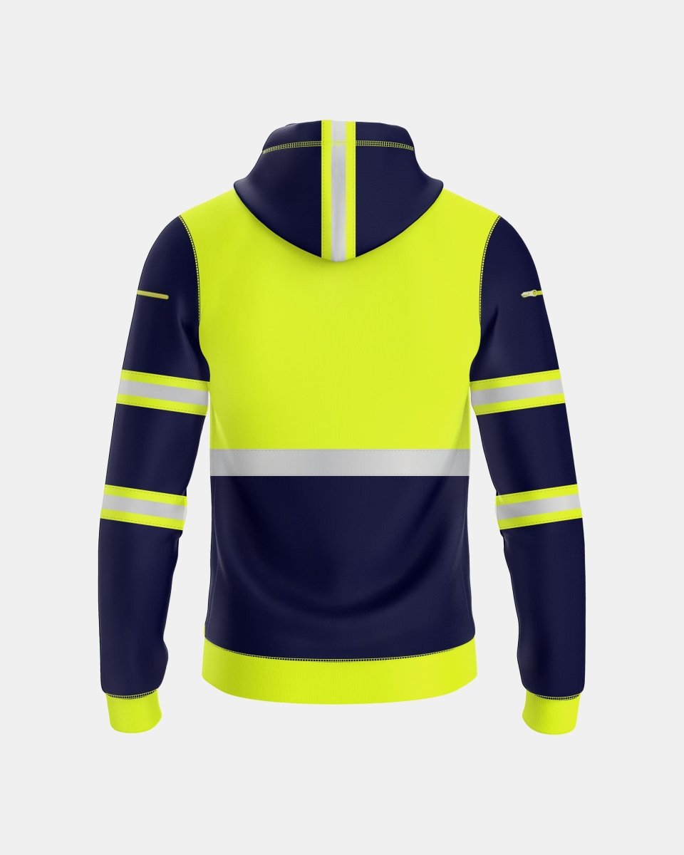 Mens Full Zip Hoodie (Neon Green/Navy 3)