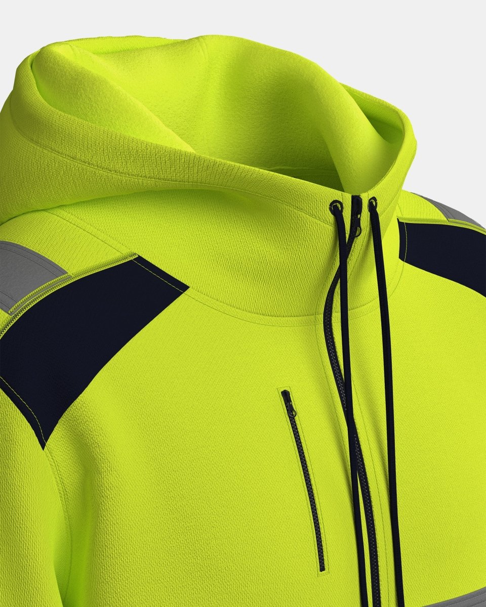 Mens Full Zip Hoodie (Neon Green/Navy 4)