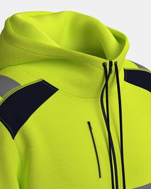 Mens Full Zip Hoodie (Neon Green/Navy 4)