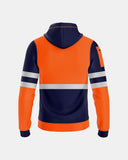 Mens Full Zip Hoodie (Neon Orange/Navy 1)