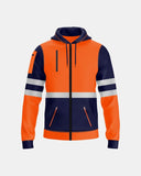 Mens Full Zip Hoodie (Neon Orange/Navy 1)