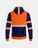 Mens Full Zip Hoodie (Neon Orange/Navy 3)