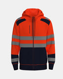 Mens Full Zip Hoodie (Neon Orange/Navy 4)