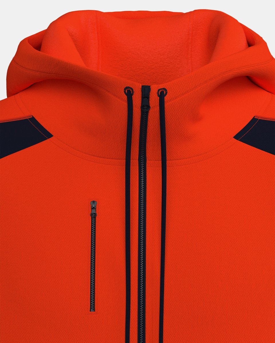 Mens Full Zip Hoodie (Neon Orange/Navy 4)
