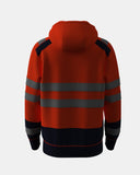 Mens Full Zip Hoodie (Neon Orange/Navy 4)
