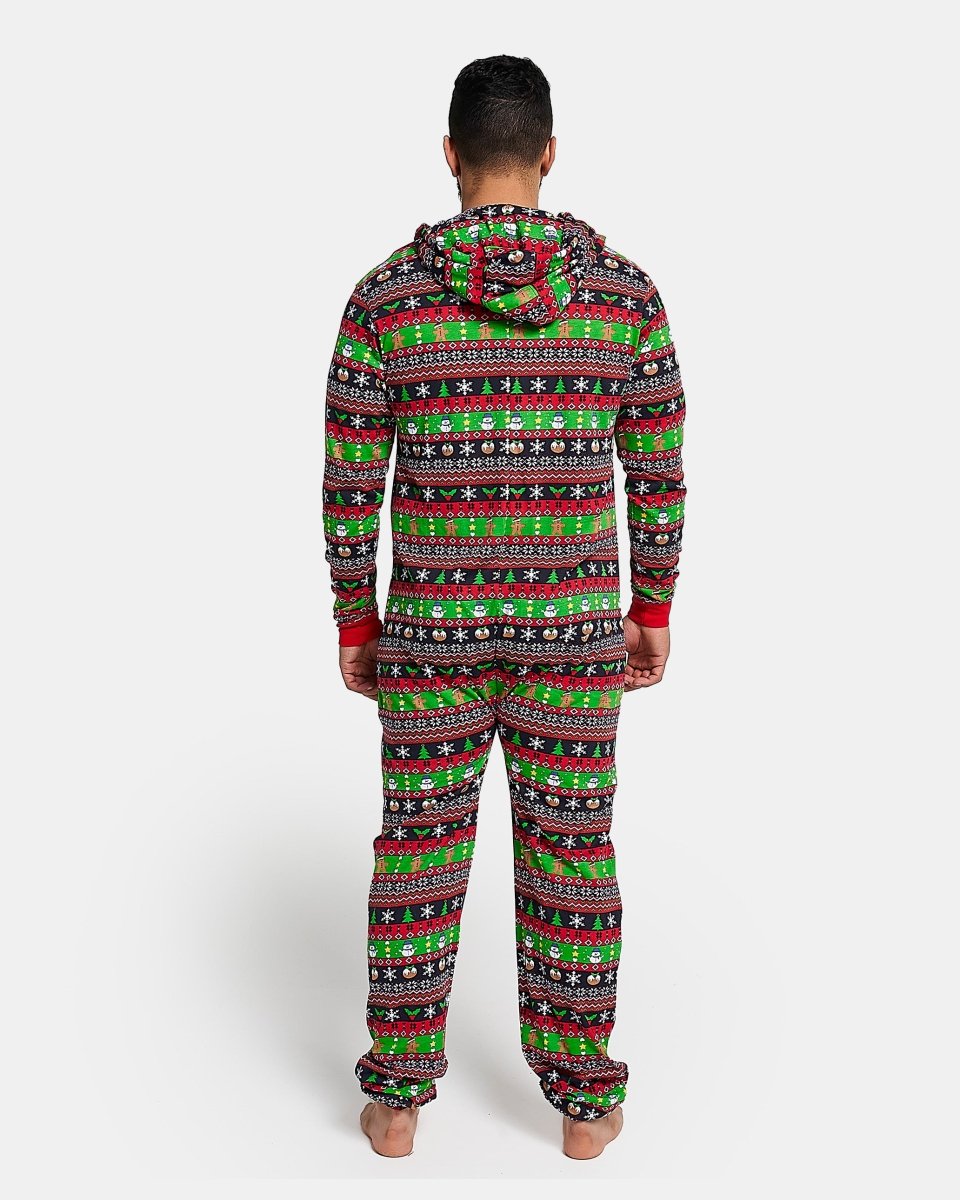 Mens Gingerbread Red Christmas Onesie