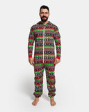 Mens Gingerbread Red Christmas Onesie