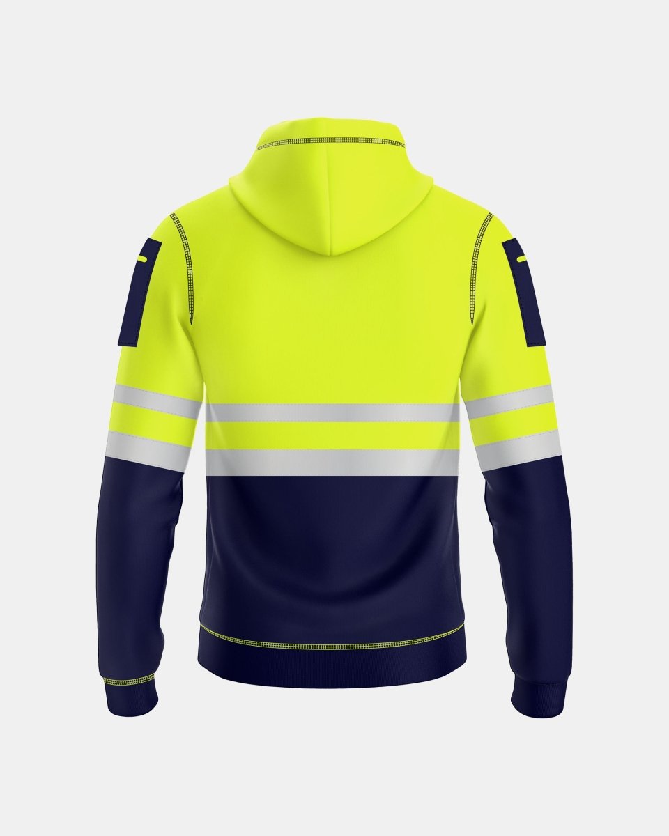 Mens Hi Vis Hoodie (Neon Green/Navy 1)