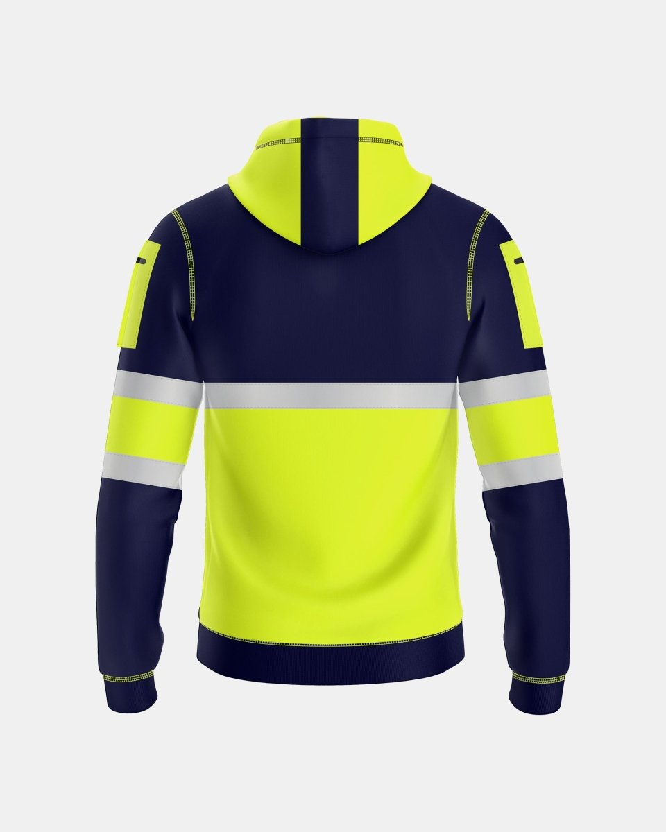 Mens Hi Vis Hoodie (Neon Green/Navy 2)