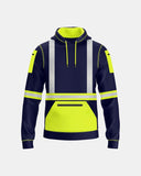 Mens Hi Vis Hoodie (Neon Green/Navy 3)