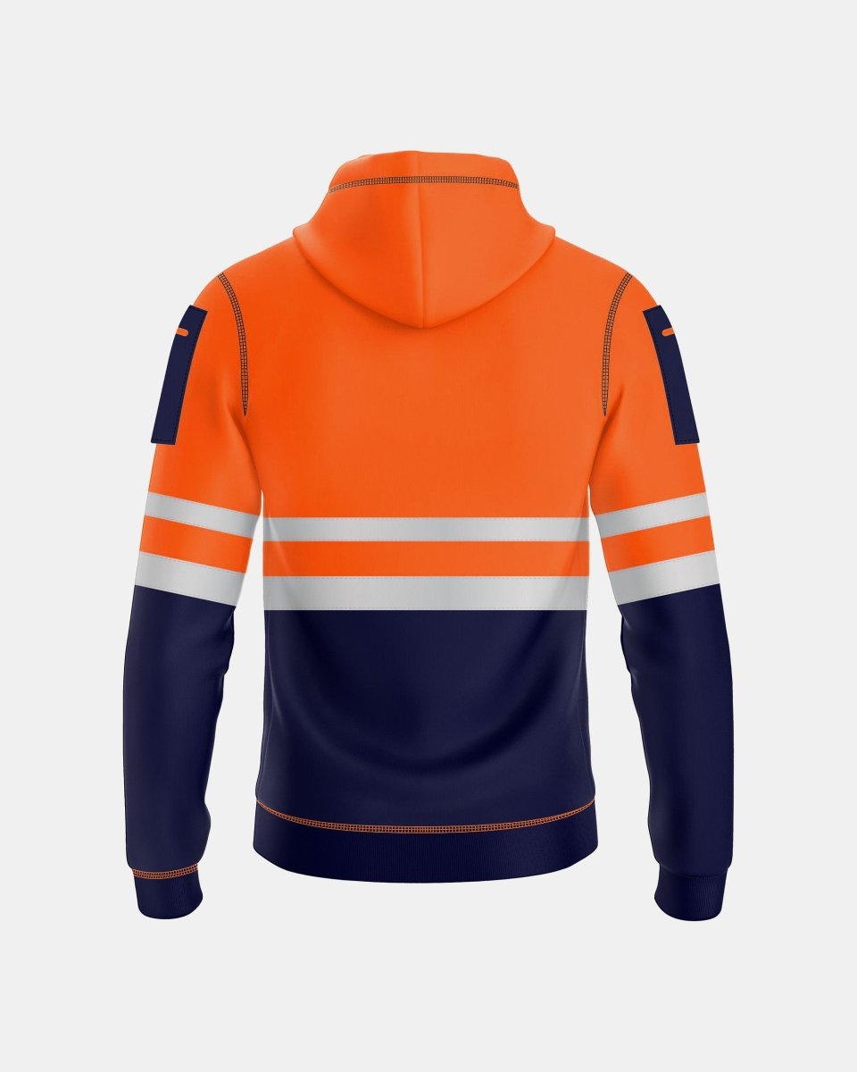Mens Hi Vis Hoodie (Neon Orange/Navy 1)