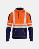 Mens Hi Vis Hoodie (Neon Orange/Navy 1)