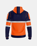 Mens Hi Vis Hoodie (Neon Orange/Navy 2)