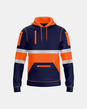 Mens Hi Vis Hoodie (Neon Orange/Navy 2)