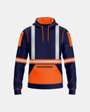 Mens Hi Vis Hoodie (Neon Orange/Navy 3)