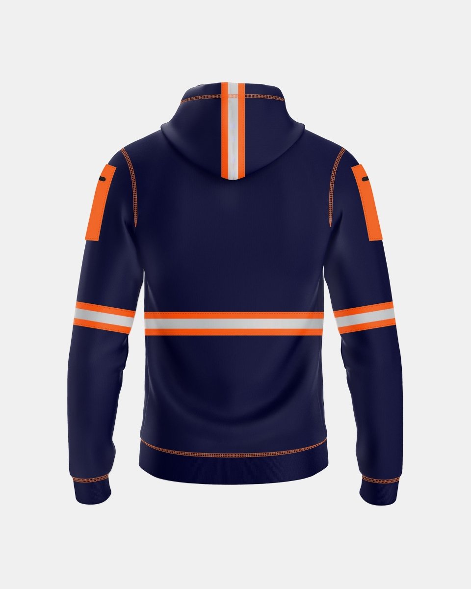 Mens Hi Vis Hoodie (Neon Orange/Navy 3)