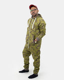 Mens Khaki Camouflage Fleece Onesie