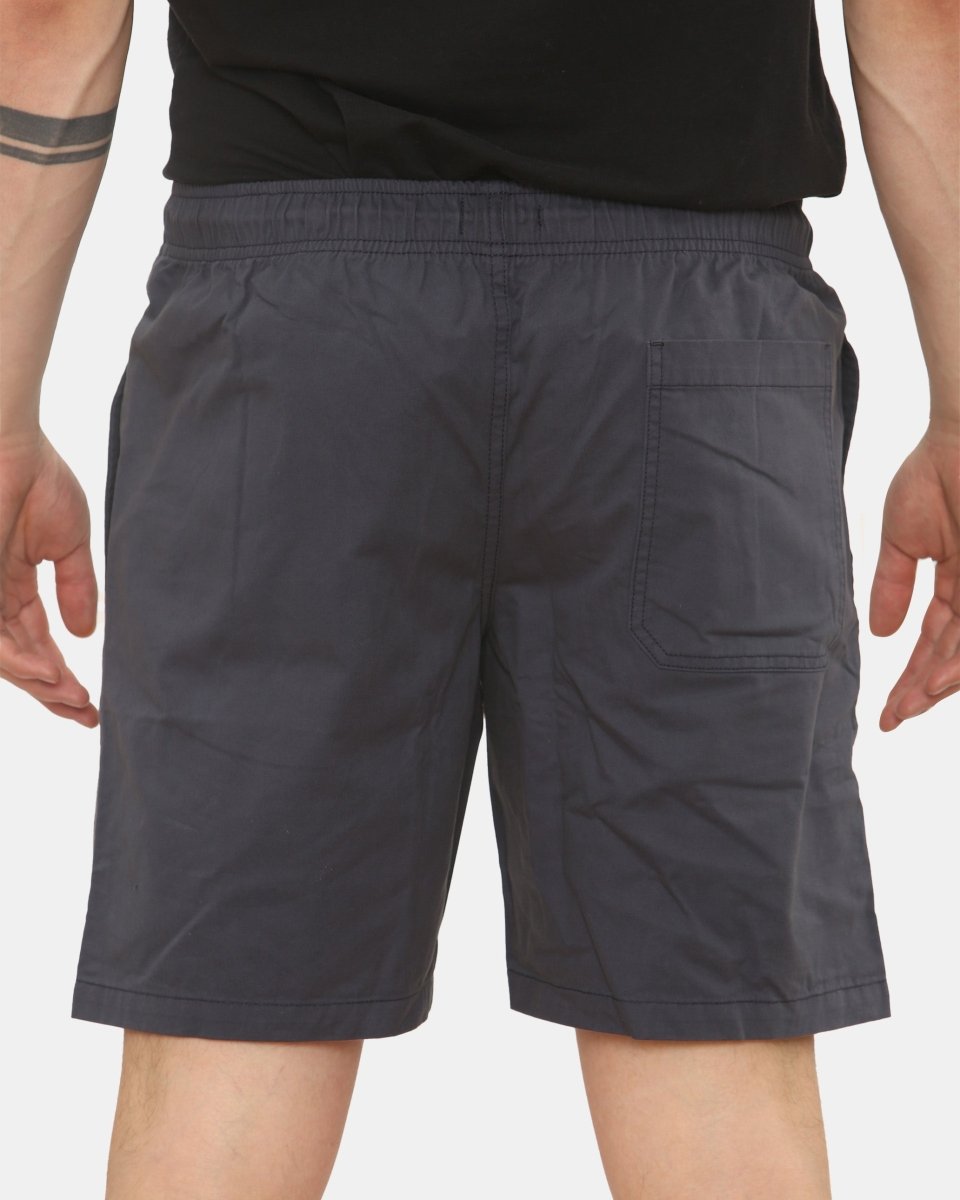 Mens Navy Cargo Shorts Elastic Waist