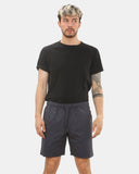 Mens Navy Cargo Shorts Elastic Waist