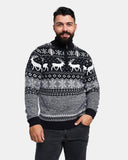 Mens Reindeer Navy Christmas Jumper
