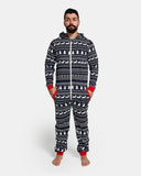 Mens Reindeer Navy Christmas Onesie