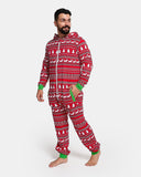 Mens Reindeer Red Christmas Onesie