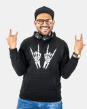 Mens Skeleton Hands Printed Hoodie