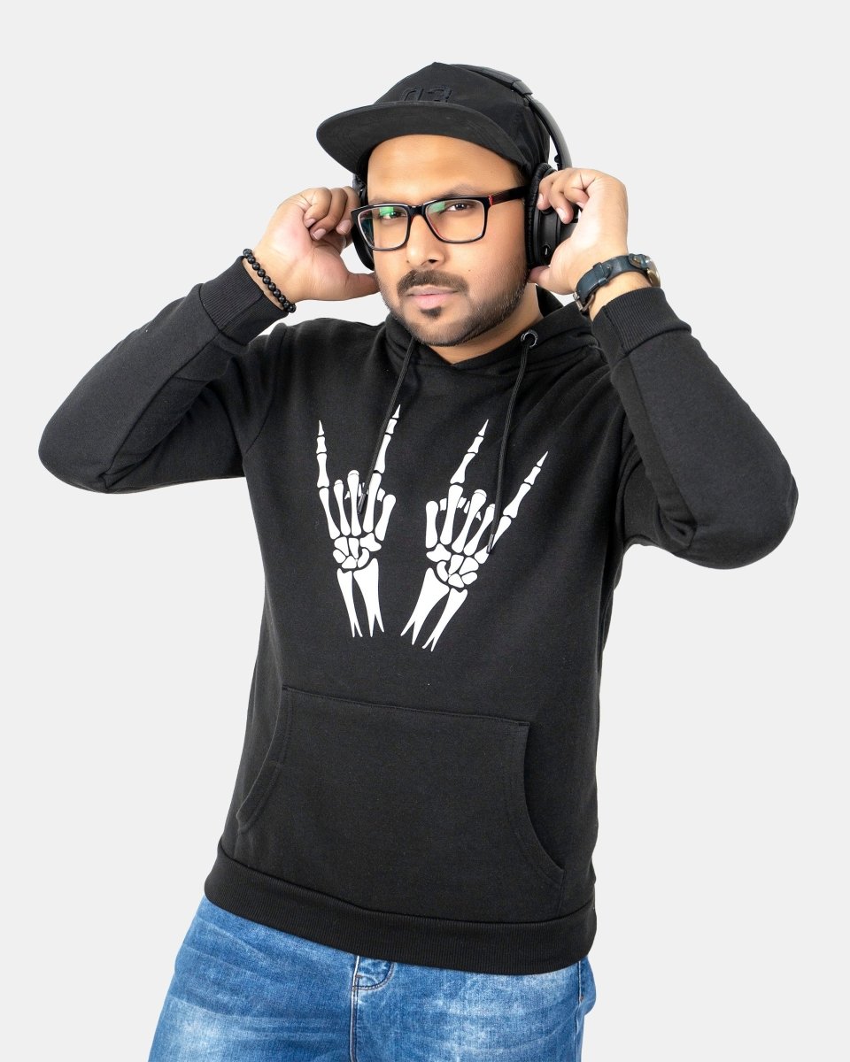 Mens Skeleton Hands Printed Hoodie