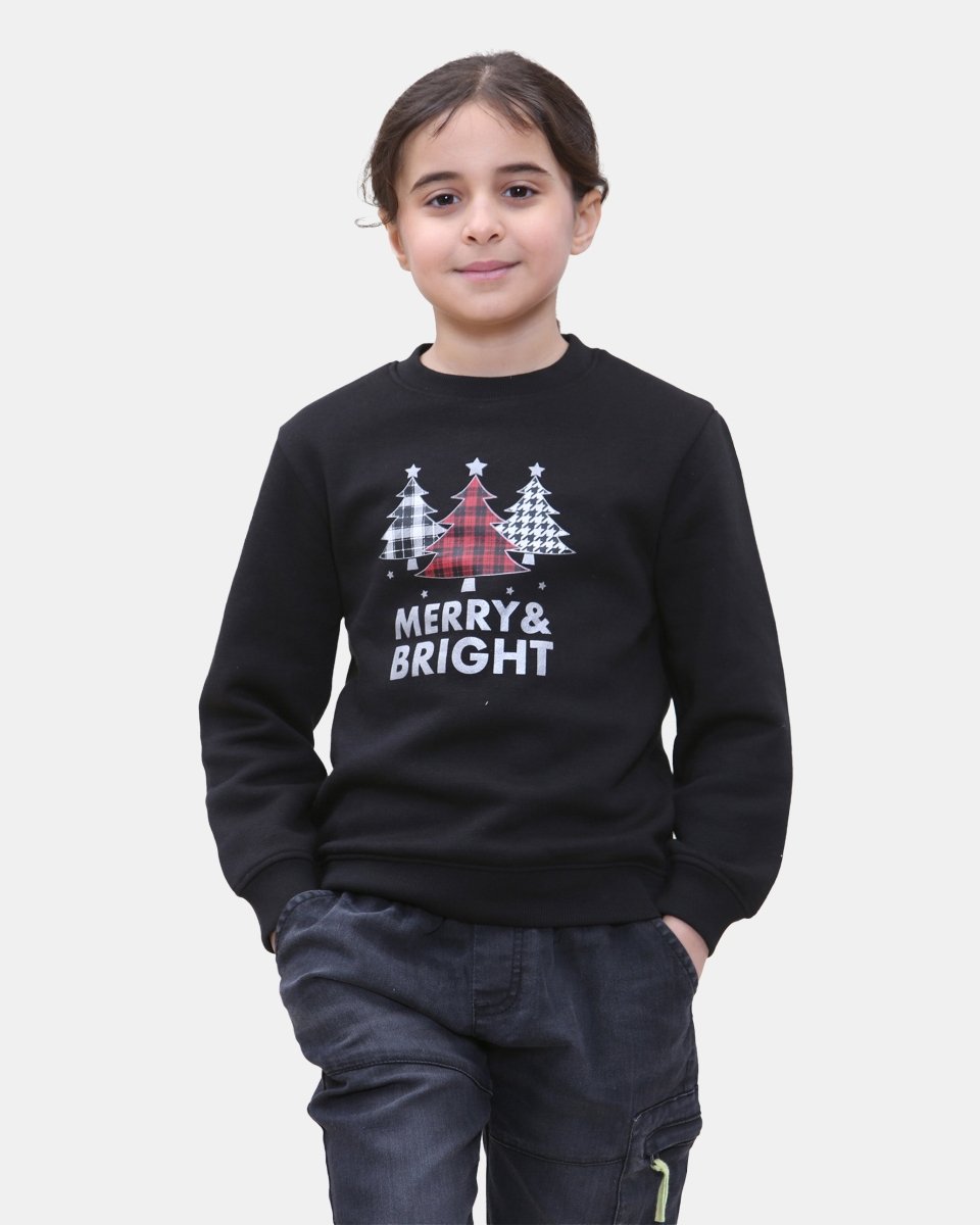 Merry & Bright Kids Black Christmas Jumpers