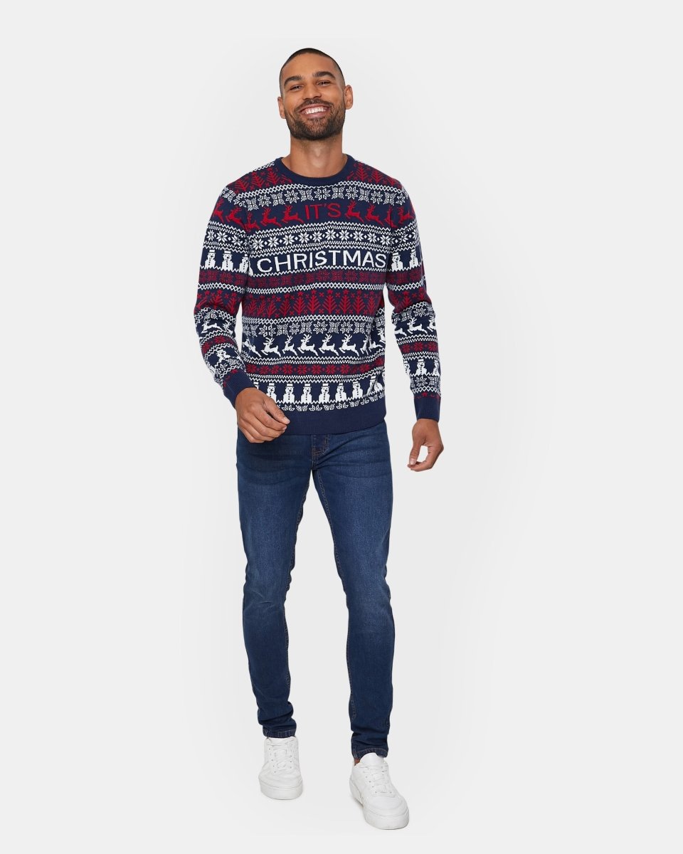 Merry Christmas Navy Festive Jumper