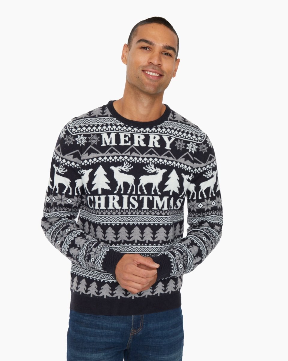 Merry Christmas Navy Festive Jumper