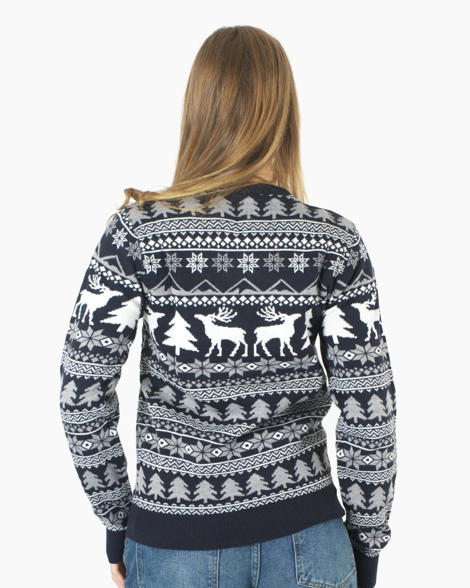 Merry Christmas Navy Festive Womens Jumper