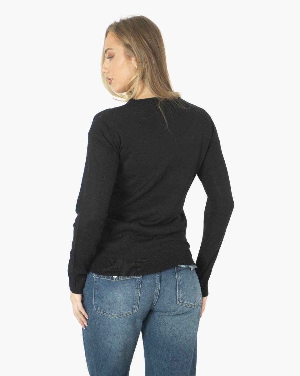 Merry Xmas Reindeer Black Festive Womens Jumper