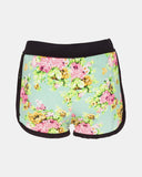 Mint Floral Print Casual Shorts