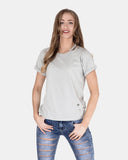 Mint Ripped Holes Rounded Neck T-Shirt