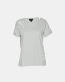 Mint Ripped Holes Rounded Neck T-Shirt