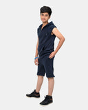Navy Boys Gilet Sleeveless Hoodie