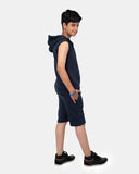 Navy Boys Gilet Sleeveless Hoodie