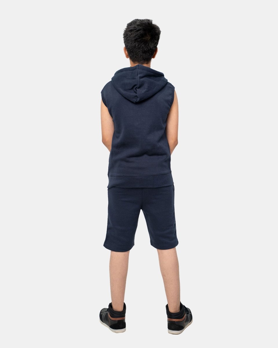 Navy Boys Gilet Sleeveless Hoodie