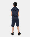 Navy Boys Gilet Sleeveless Hoodie