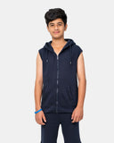 Navy Boys Gilet Sleeveless Hoodie