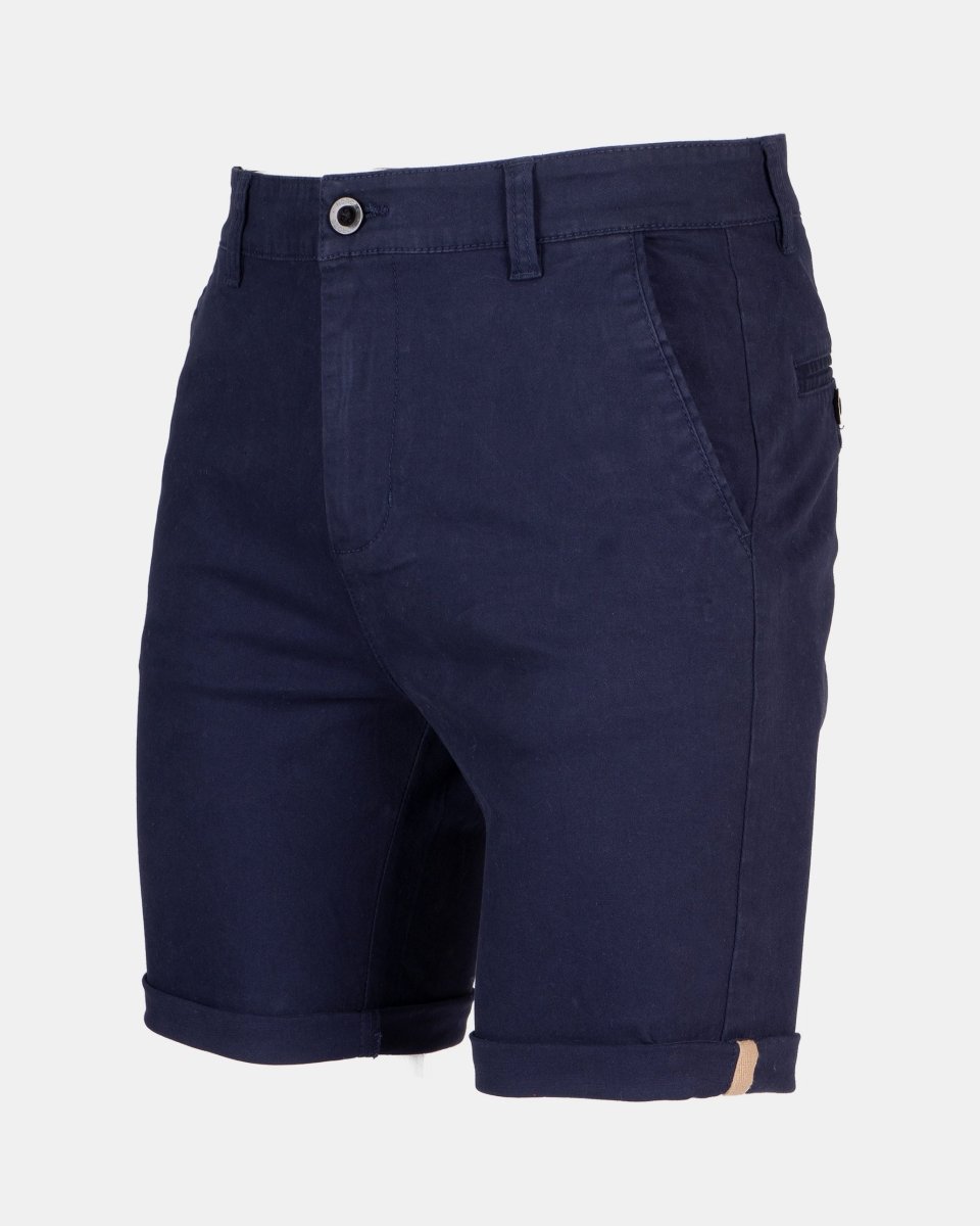 Navy Casual Turnup Cotton Shorts