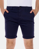 Navy Casual Turnup Cotton Shorts